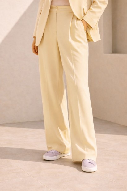 Εικόνα της Ψηλόμεσο Tailored Wide-Leg Παντελόνι