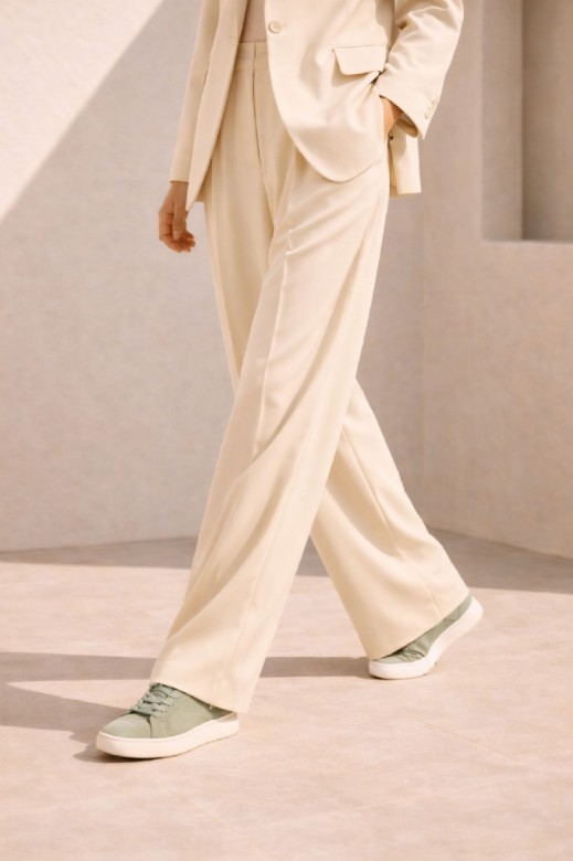 Εικόνα της Ψηλόμεσο Tailored Wide-Leg Παντελόνι