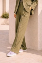 Εικόνα της Ψηλόμεσο Tailored Wide-Leg Παντελόνι