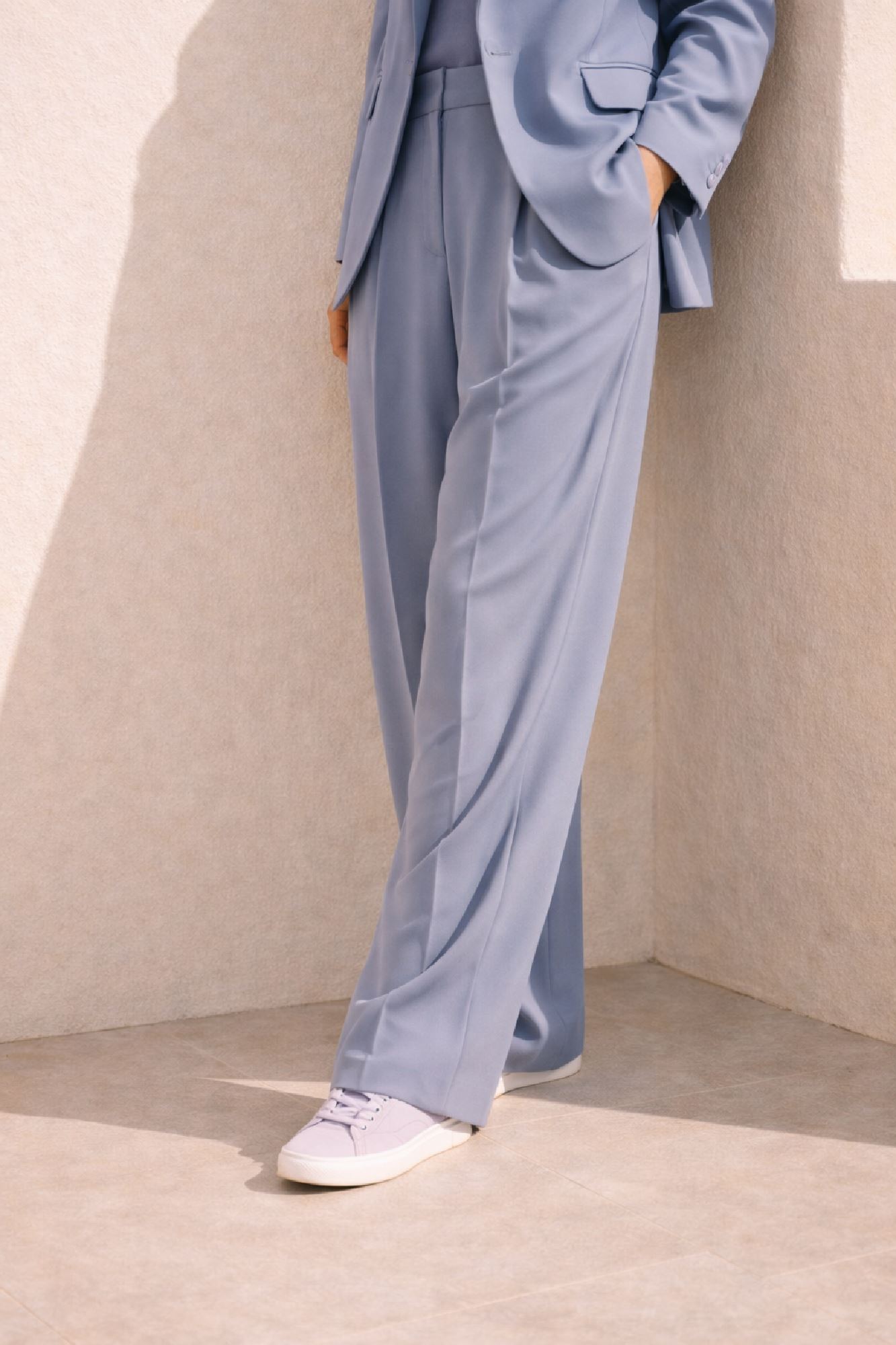 Εικόνα της Ψηλόμεσο Tailored Wide-Leg Παντελόνι